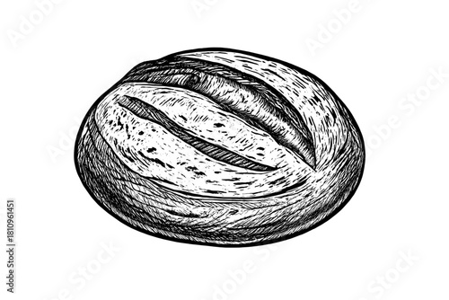 Artisan sourdough bread loaf with rustic scoring marks