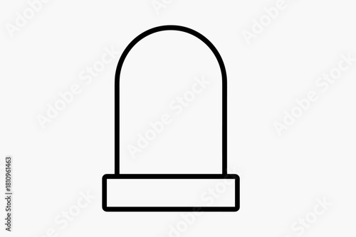 Simple black outline icon of a tombstone or grave marker shape