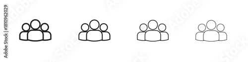 People group icon. Vector isolated pictograms.