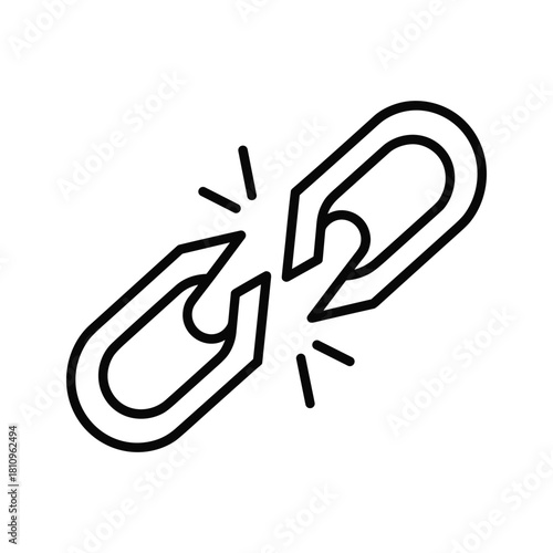 Broken chain link symbol representing disconnection or failure