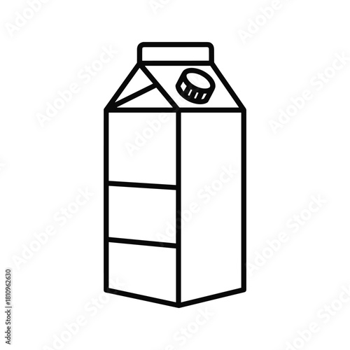 Simple outline drawing of a milk carton with a cap
