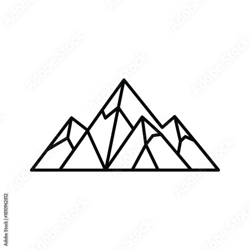 Geometric mountain range outline minimalist design