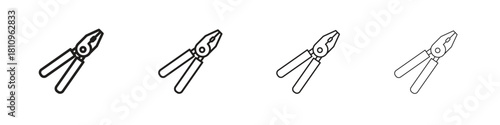 Pliers icon. Vector isolated pictograms.