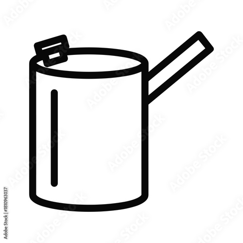 Simple line drawing of a watering can with a spout and handle