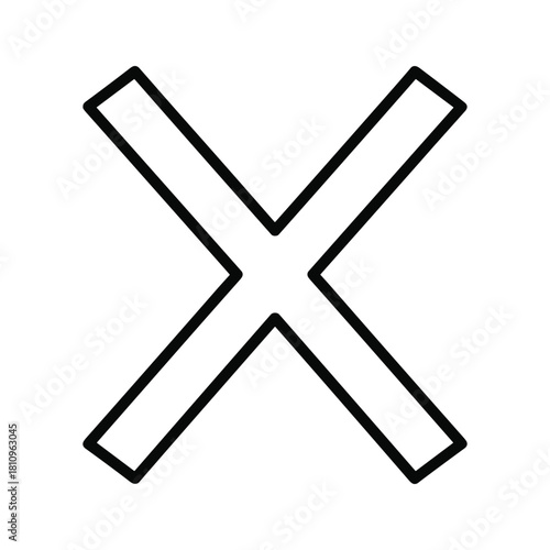 Simple black outline of a large letter x symbol