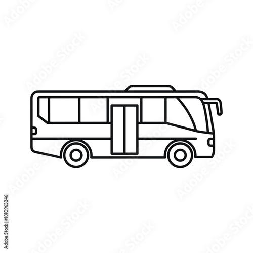 Simple line art illustration of a modern passenger bus