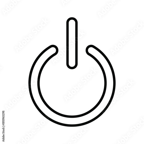 Simple outline of a power button symbol on a white background
