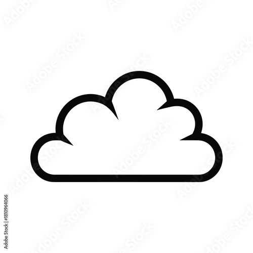 Simple outline of a cumulus cloud on a white background
