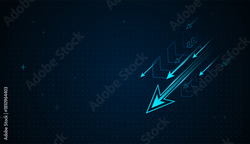 A gradient arrows point skyward on a digital background, highlighting advancement, improvement, and rising performance. Upward Solumns Light Blue Arrows Growth