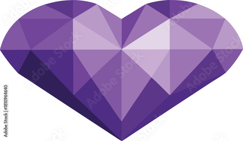 Geometric purple heart gemstone illustration