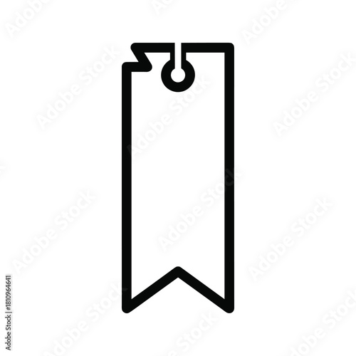 Simple outline icon of a bookmark or tag with a hole