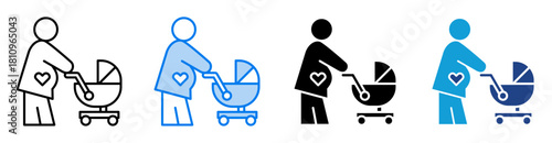 Maternity icon set multiple style collection