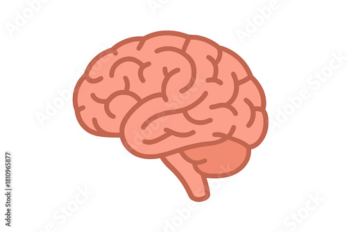 Simple side view human brain organ icon with minimal detail