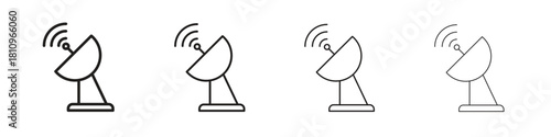 Satellite dish icon. Vector isolated pictograms.