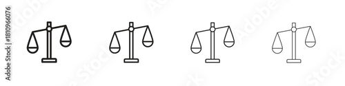 Scales of justice icon. Vector isolated pictograms.