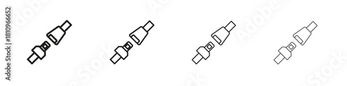 Seatbelt icon. Vector isolated pictograms.