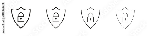 Security lock icon. Vector isolated pictograms.