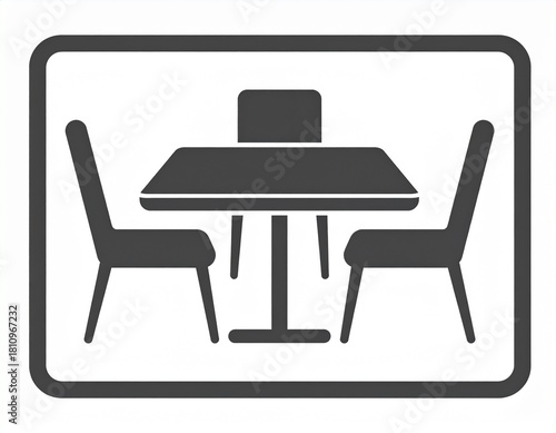 table and chairs, Meeting room sign