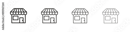 Shop icon. Vector isolated pictograms.