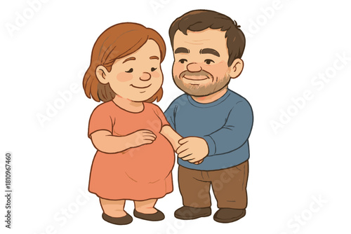 Happy expectant couple standing close together symbolizing family growth and anticipation