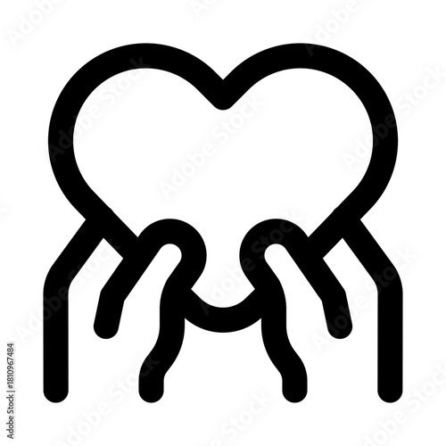 Friendship and charity icon. Modern line icon design with professional minimal vector styling crafted for community, support, giving, and social care concepts