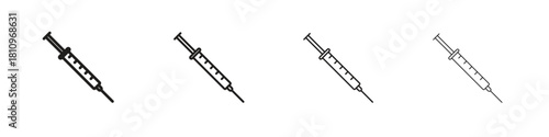 Syringe injection icon. Vector isolated pictograms.