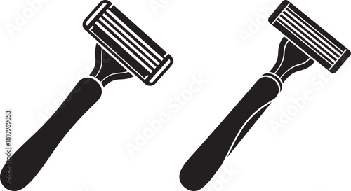 Two black disposable razor silhouettes