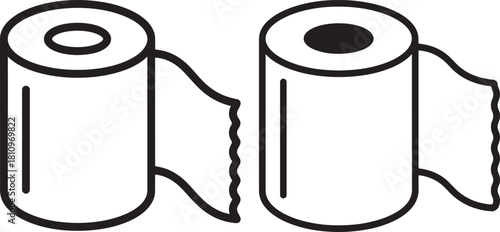 Two toilet paper rolls silhouette