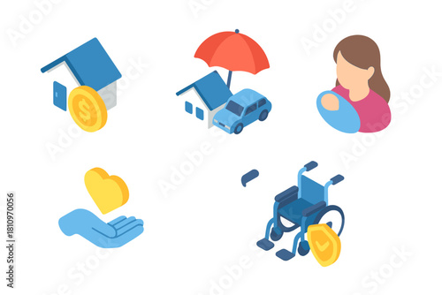 Isometric representations of insurance coverage and financial protection concepts