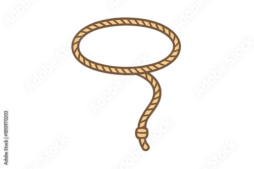 Simple cartoon lariat rope loop for cowboy, rodeo, and western ranching activities