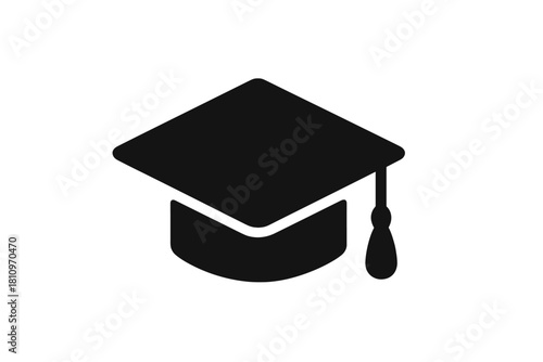 Black graduation cap with tassel symbolizing academic success and higher education