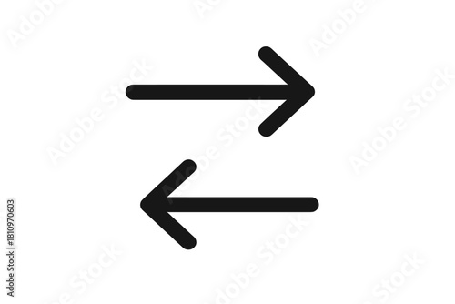 Two horizontal arrows pointing left and right indicating exchange or data transfer