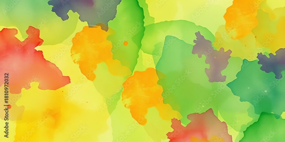 Obraz premium Lush, verdant watercolor wash, textured and vibrant, organic, design element