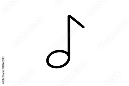 Simple outline graphic of a single musical note representing sound and melody