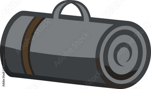 Rolled up sleeping bag with carry handle for outdoor adventure