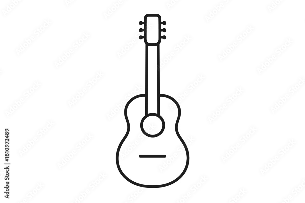 Naklejka premium Classic acoustic guitar musical instrument used for playing folk and country music