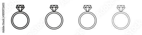 Wedding ring icon. Vector isolated pictograms.