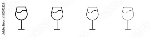 Wine glass icon. Vector isolated pictograms.