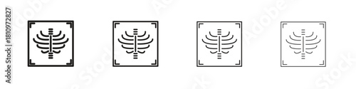 X-ray scan icon. Vector isolated pictograms.