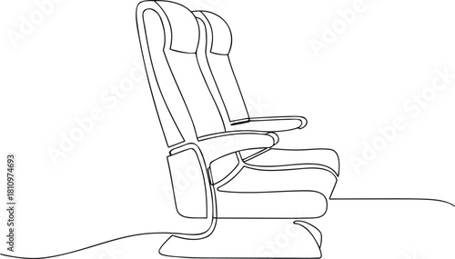 Airplane Seat Row Line Drawing aircraft interior travel