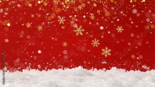 red christmas background with snowflakes