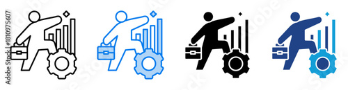 Development icon set multiple style collection