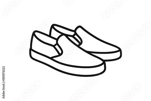 Outline icon of casual slip-on shoes viewed from an angle