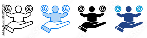 Equity icon set multiple style collection