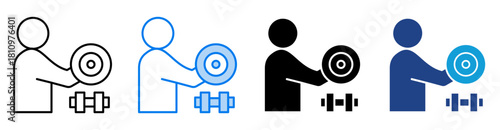 Gym icon set multiple style collection