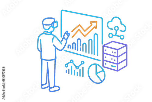 Immersive data analysis using virtual reality headset and cloud infrastructure
