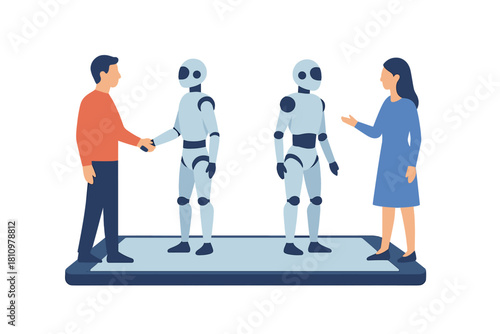 Human and robot collaboration on digital platform for business agreement