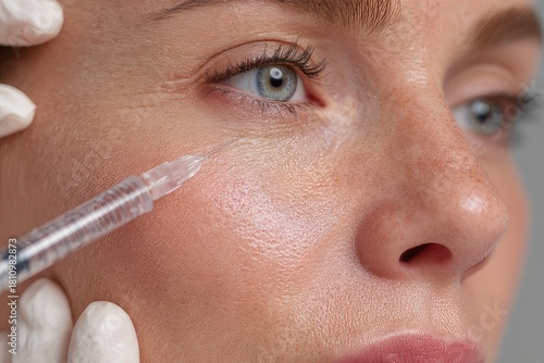 Rejuran syringe beside eye