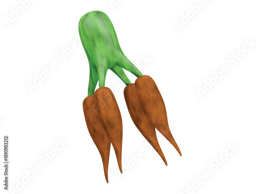 cassava icon 3d illustration render