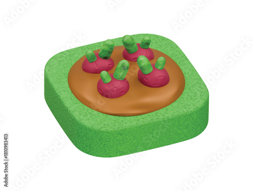 beet plant icon 3d illustration render